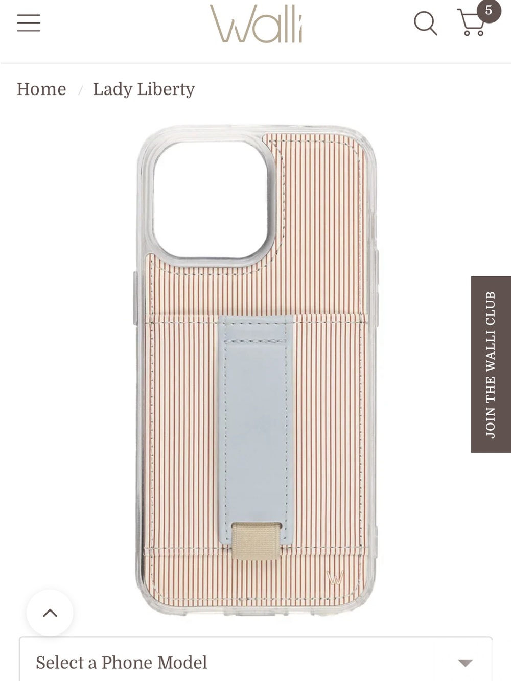 Wallis Lady Liberty Case with Light Blue Strap iPhone 15